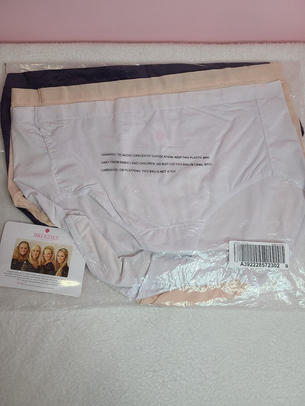 Breezies 3pk Smooth Breathable Micro Mesh Full Cut Brief Panties Size 3X
